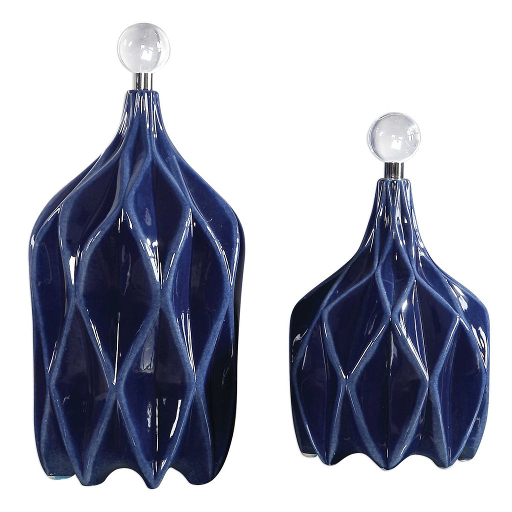 Klara White Bottles, Set of 2 - Bombay Mercantile