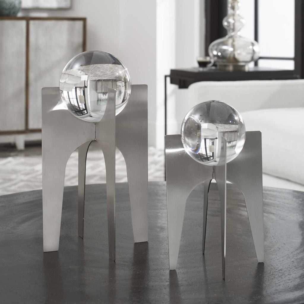 Ellianna Silver Sculpture, Set of 2 - Bombay Mercantile