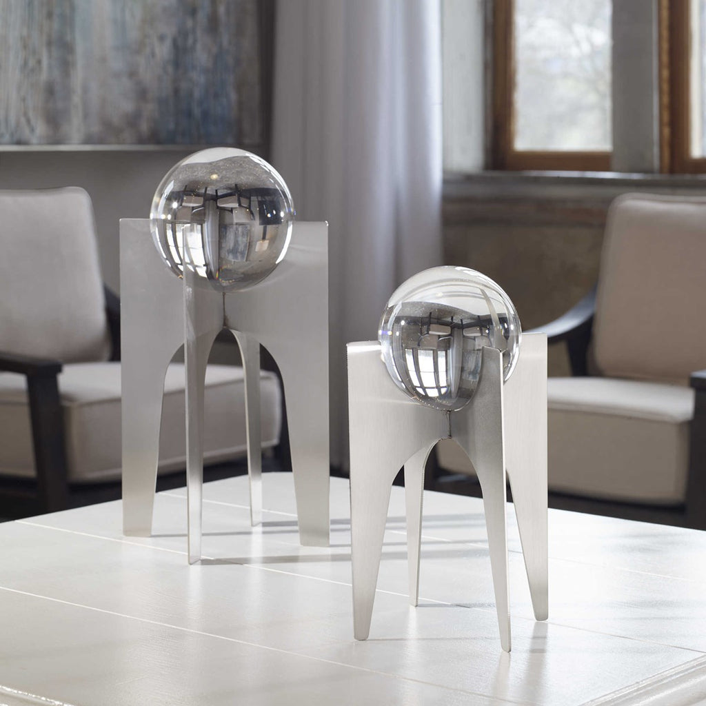 Ellianna Silver Sculpture, Set of 2 - Bombay Mercantile