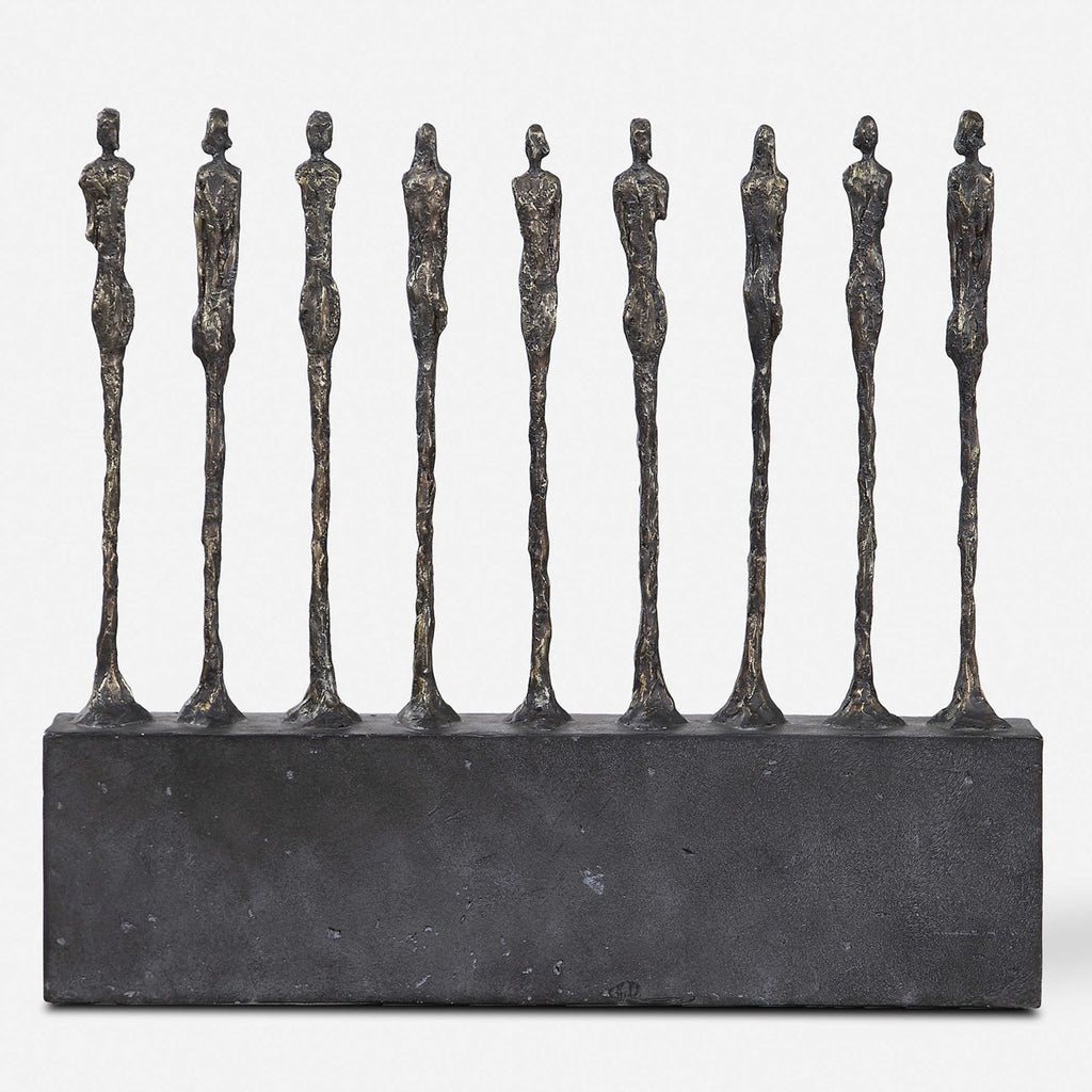 Stand Together Aged Gold Figurine - Bombay Mercantile