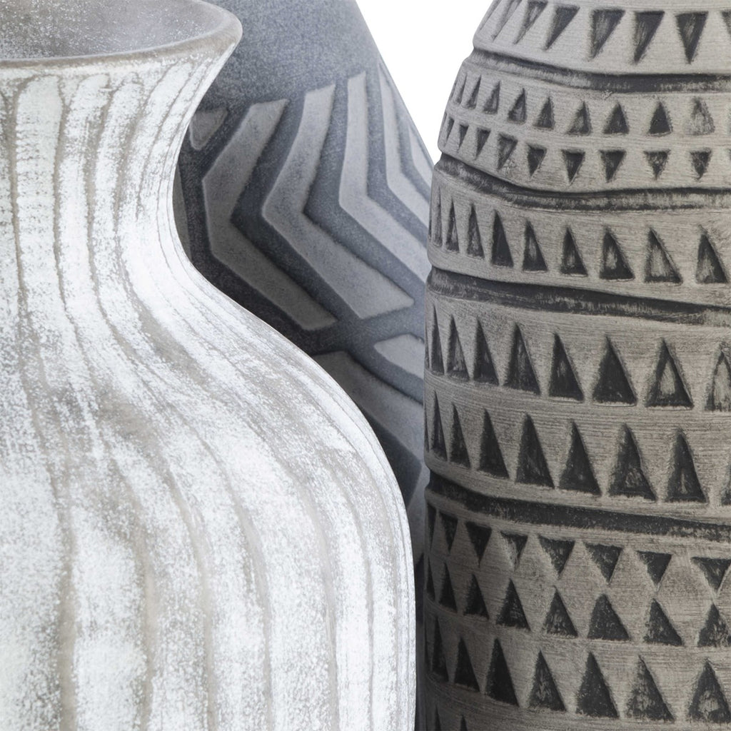 Natchez Geometric Vases, Set of 3 - Bombay Mercantile