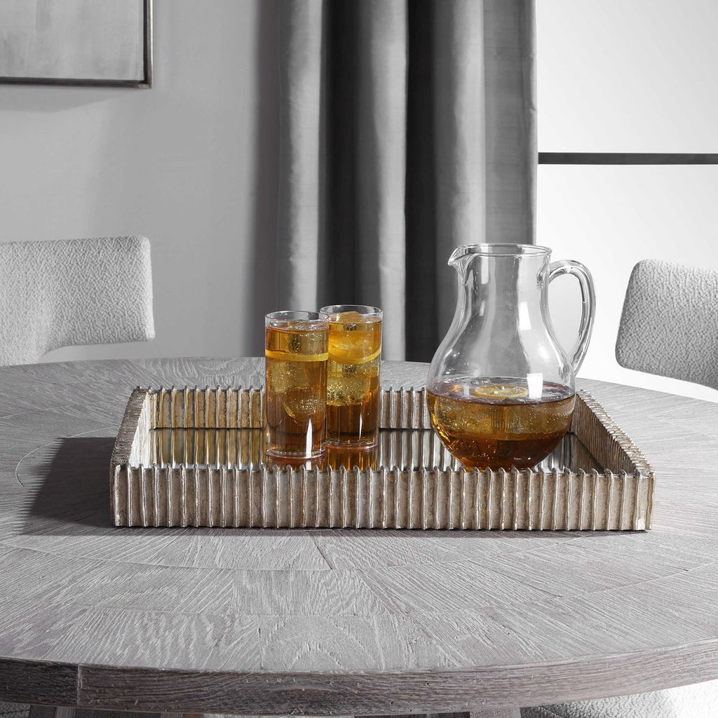 Talmage Silver Mirrored Tray - Bombay Mercantile