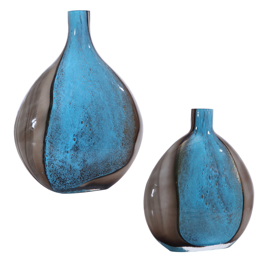 Adrie Art Glass Vases, Set of 2 - Bombay Mercantile