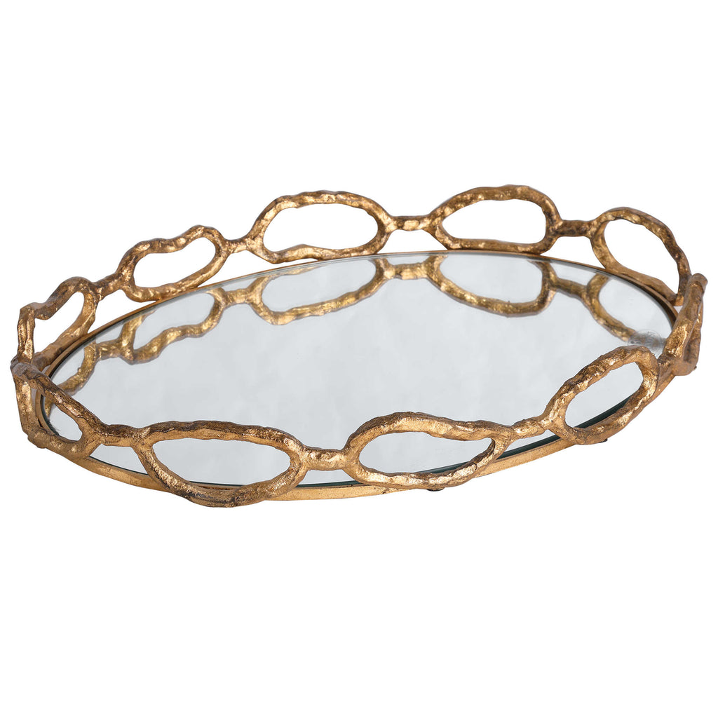 Cable Chain Mirrored Tray - Bombay Mercantile