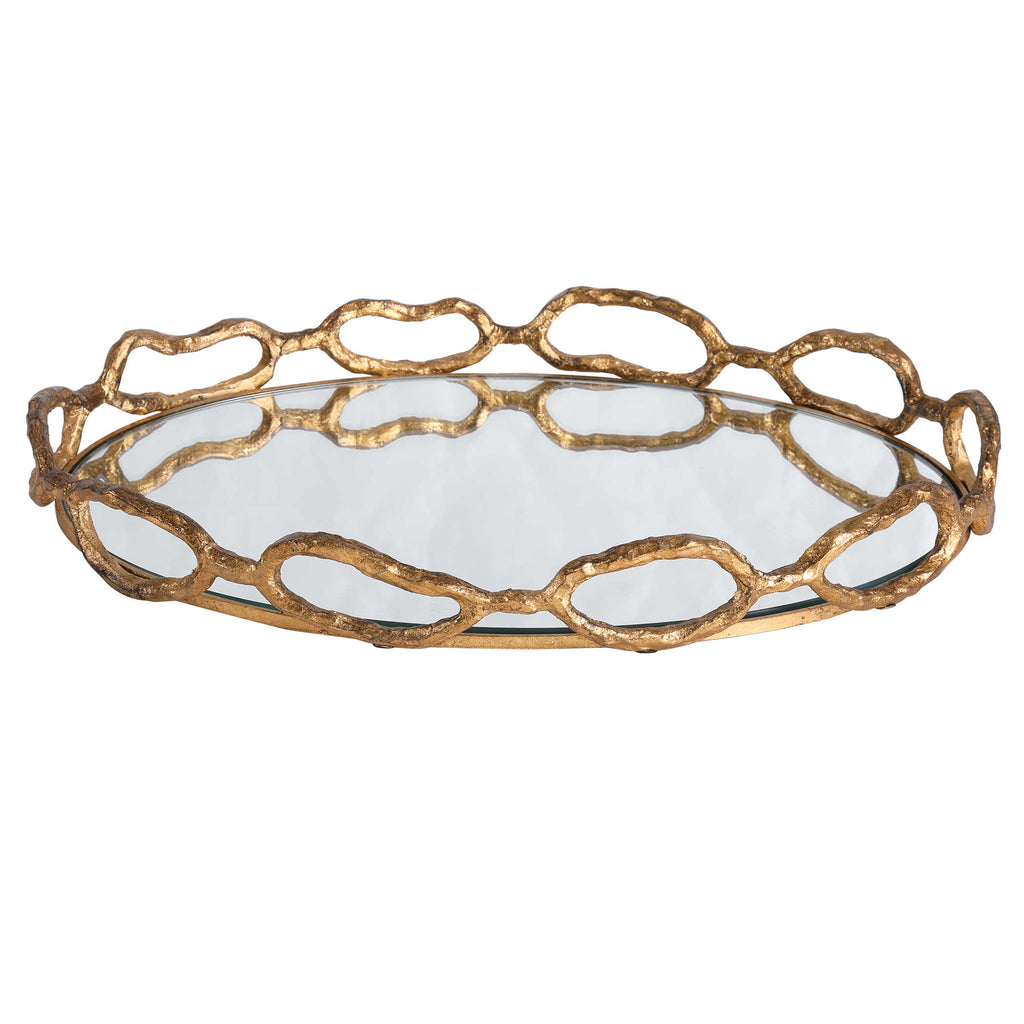 Cable Chain Mirrored Tray - Bombay Mercantile