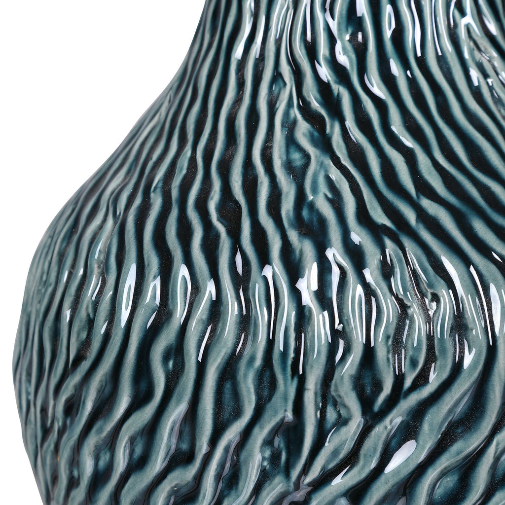 Almera Dark Teal Bottles, Set of 2 - Bombay Mercantile