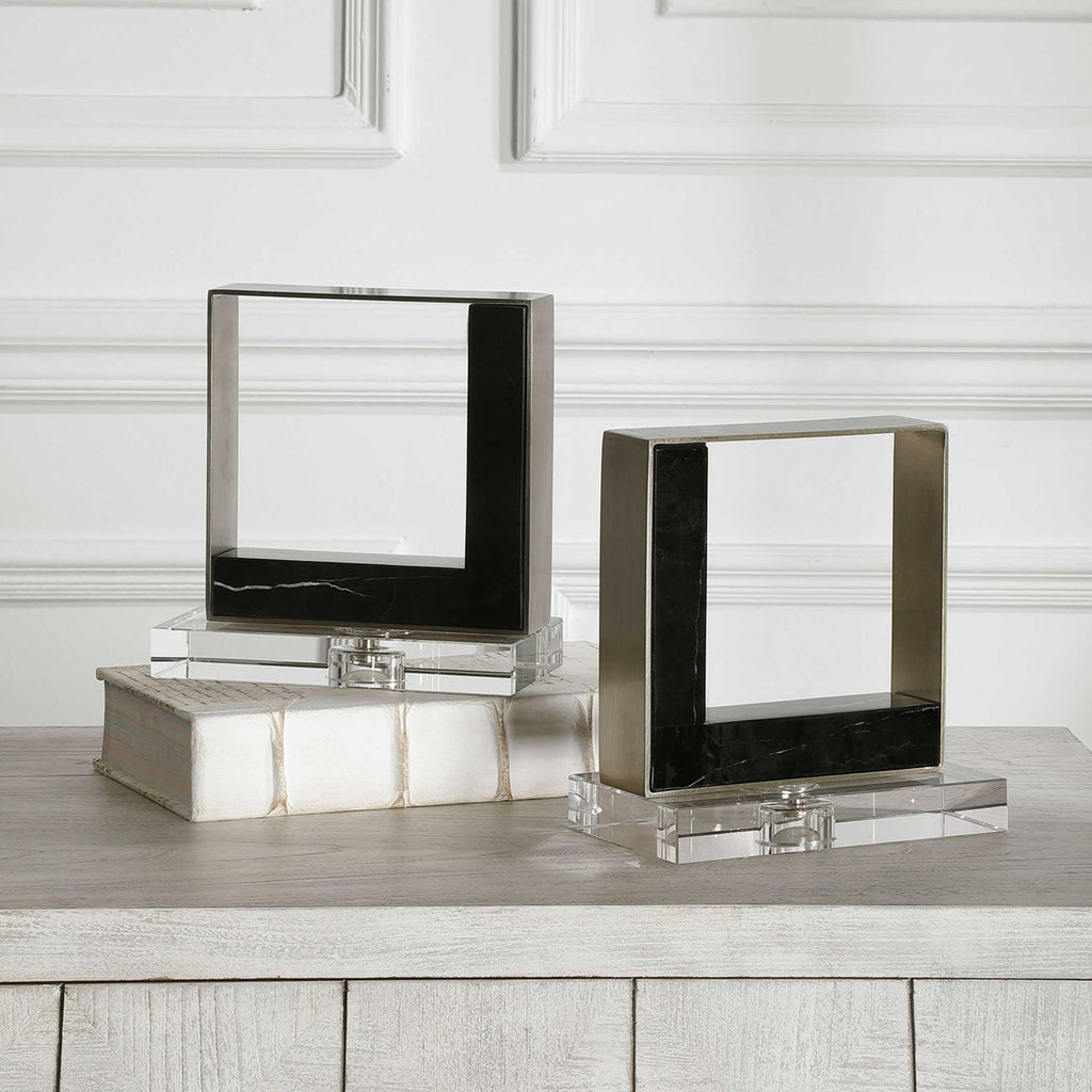 Tilman Modern Marble Bookends, Set of 2 - Bombay Mercantile