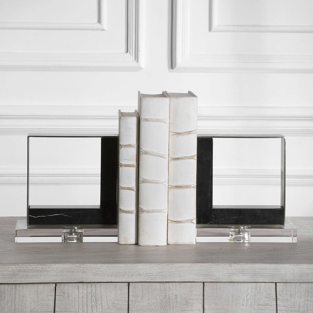Tilman Modern Marble Bookends, Set of 2 - Bombay Mercantile