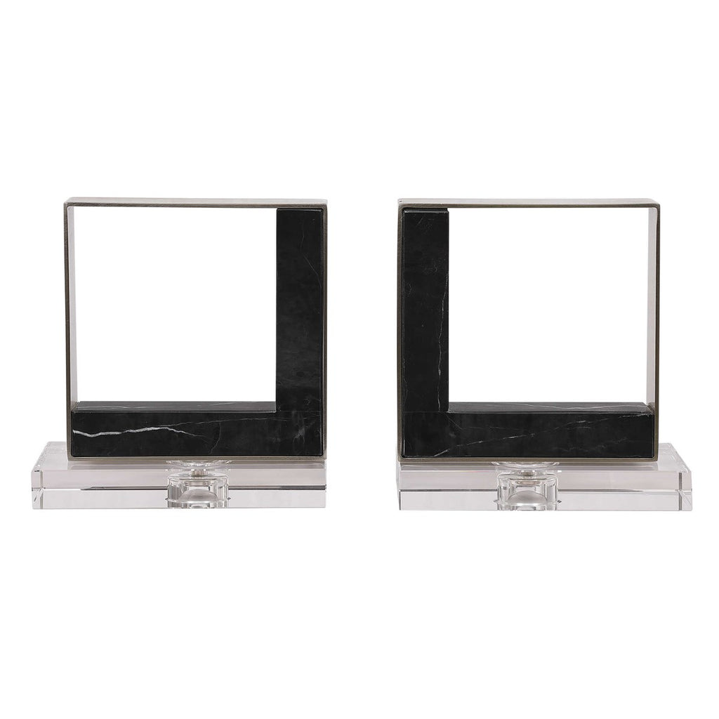 Tilman Modern Marble Bookends, Set of 2 - Bombay Mercantile