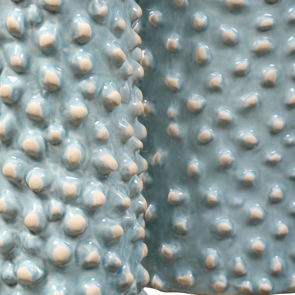 Ciji Aqua Ceramic Vases, Set of 2 - Bombay Mercantile