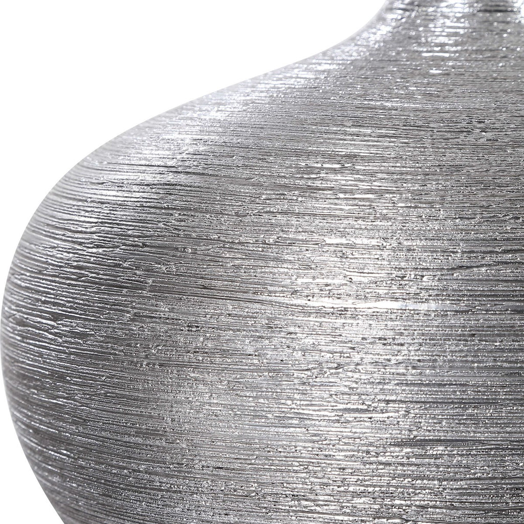 Gatsby Silver Ribbed Bottles, Set of 2 - Bombay Mercantile