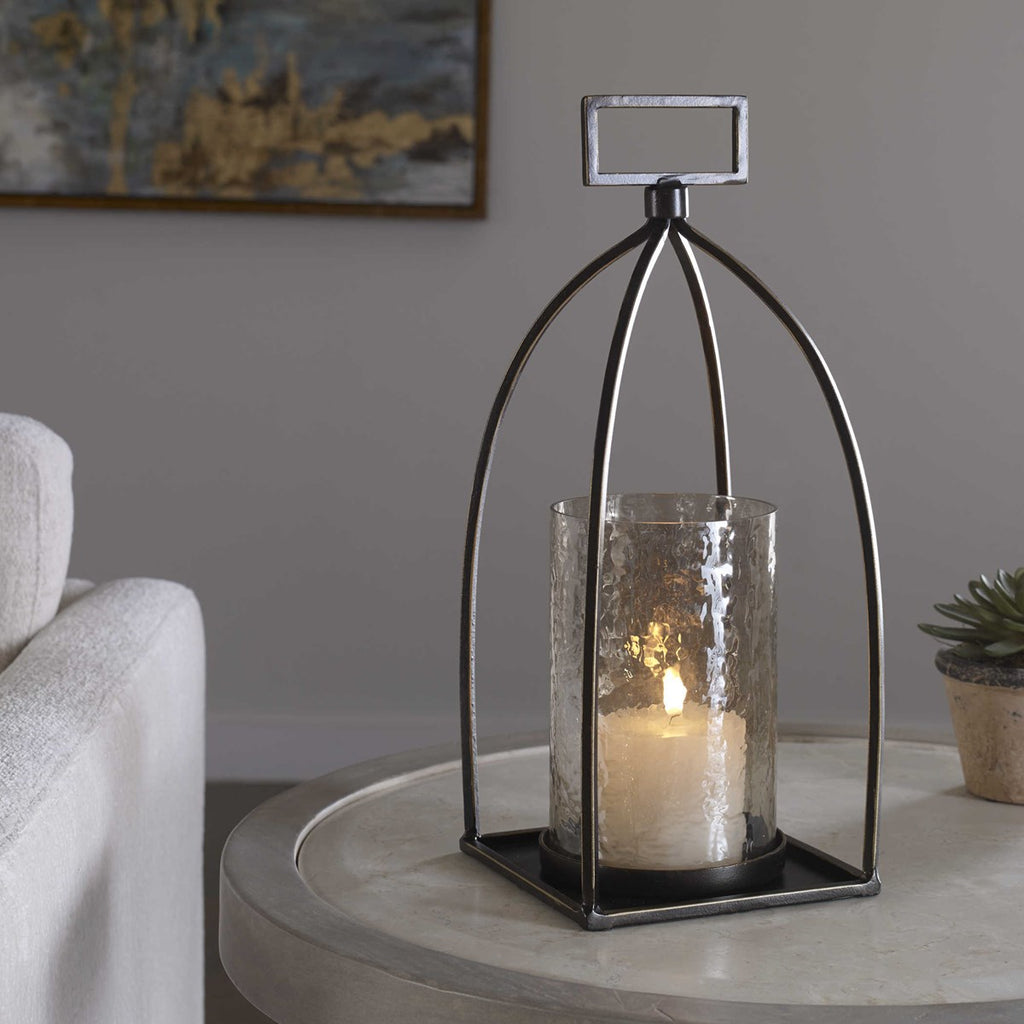 Riad Bronze Lantern Candleholder - Bombay Mercantile