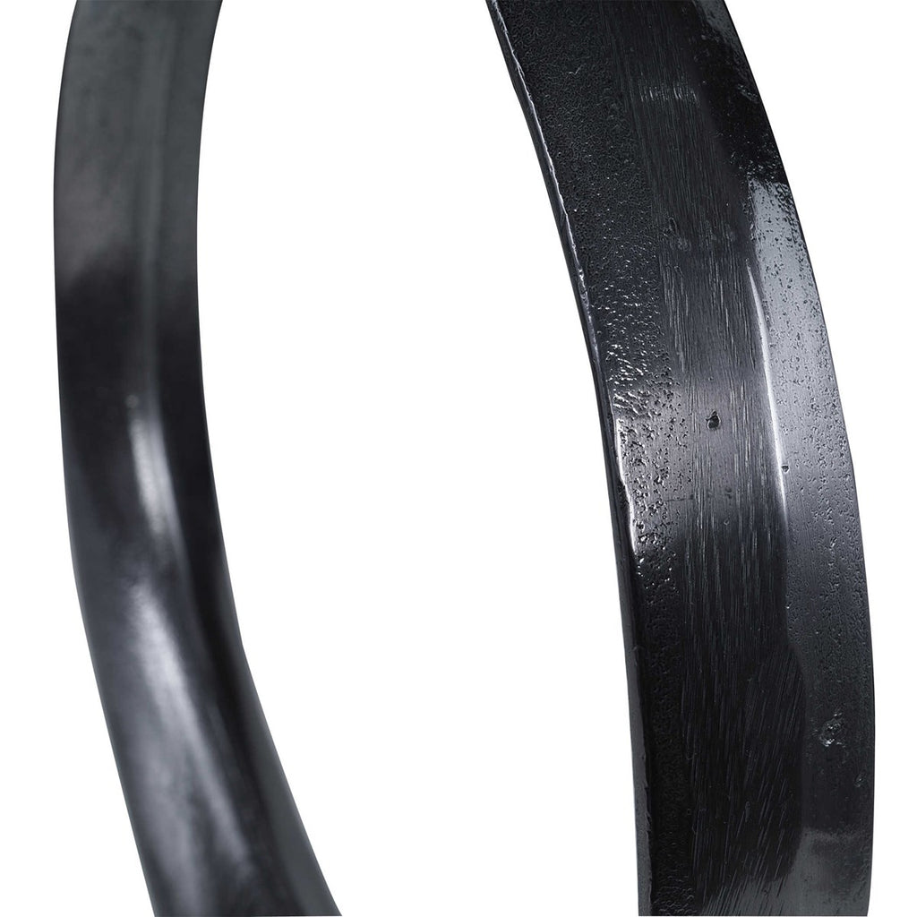Orbits Black Ring Sculptures, Set of 2 - Bombay Mercantile