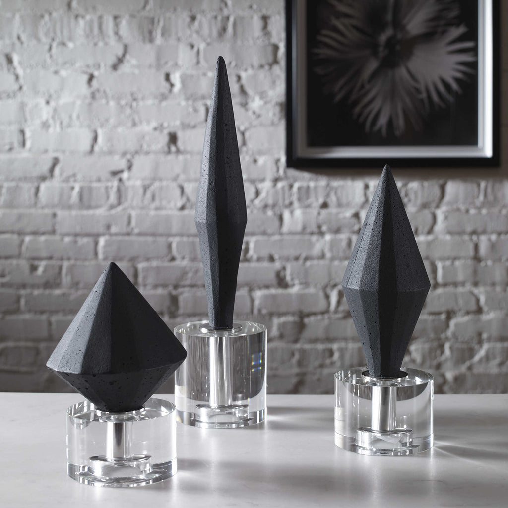 Alize Black Sculptures, Set of 3 - Bombay Mercantile
