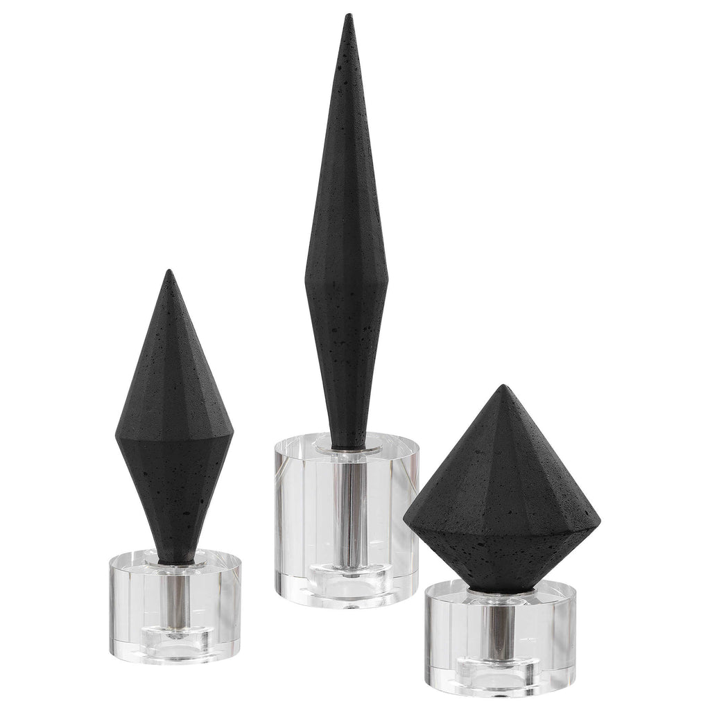 Alize Black Sculptures, Set of 3 - Bombay Mercantile