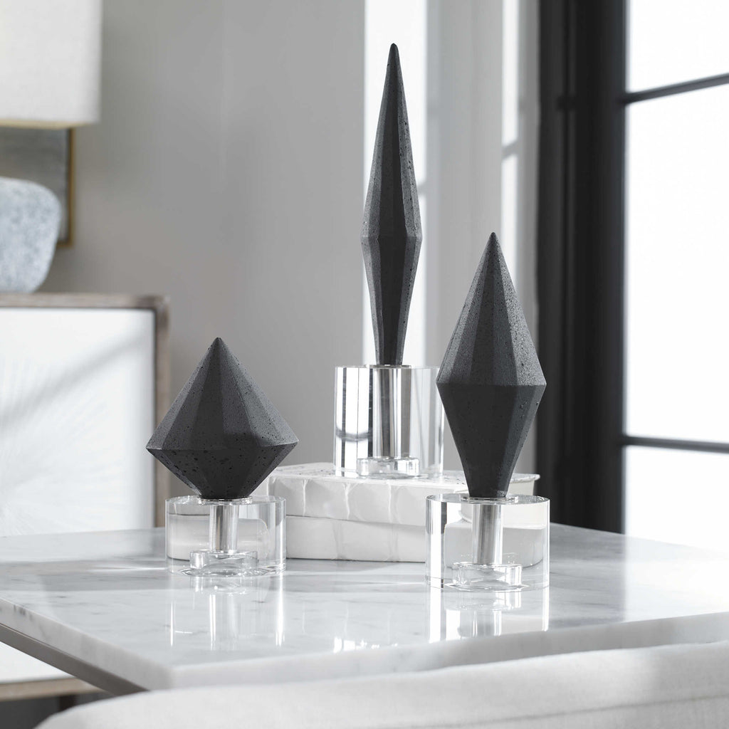 Alize Black Sculptures, Set of 3 - Bombay Mercantile