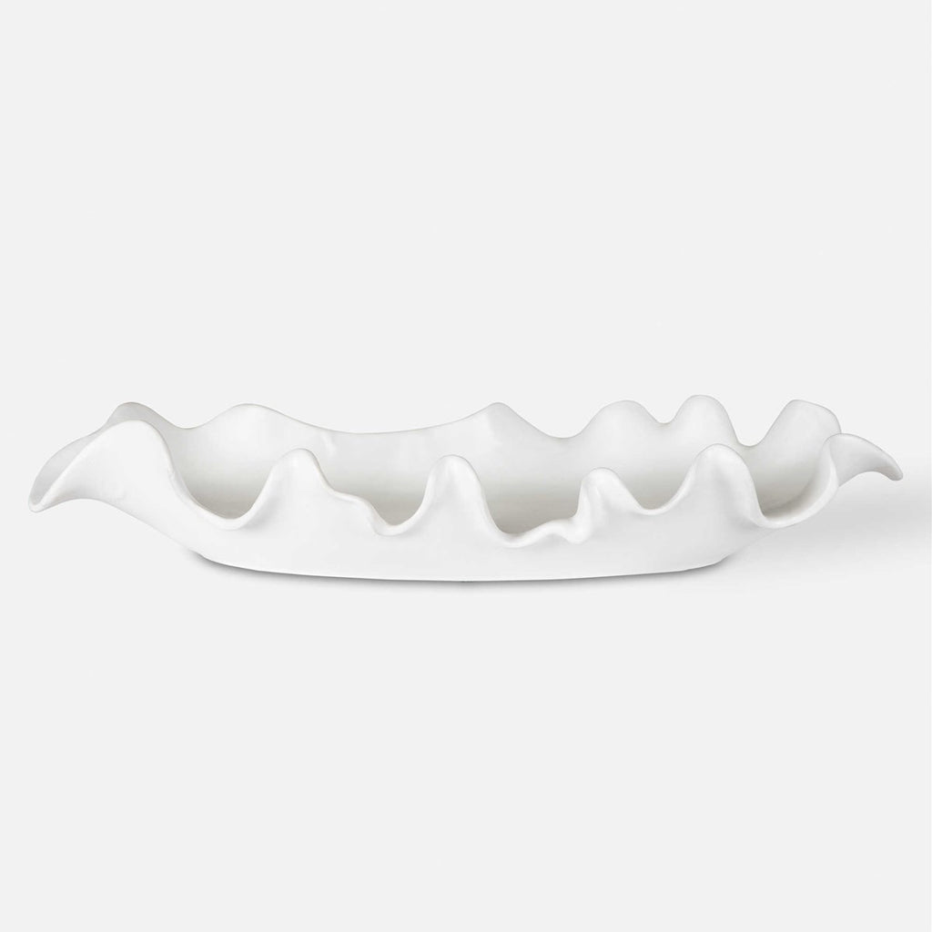 Ruffled Feathers Modern White Bowl - Bombay Mercantile