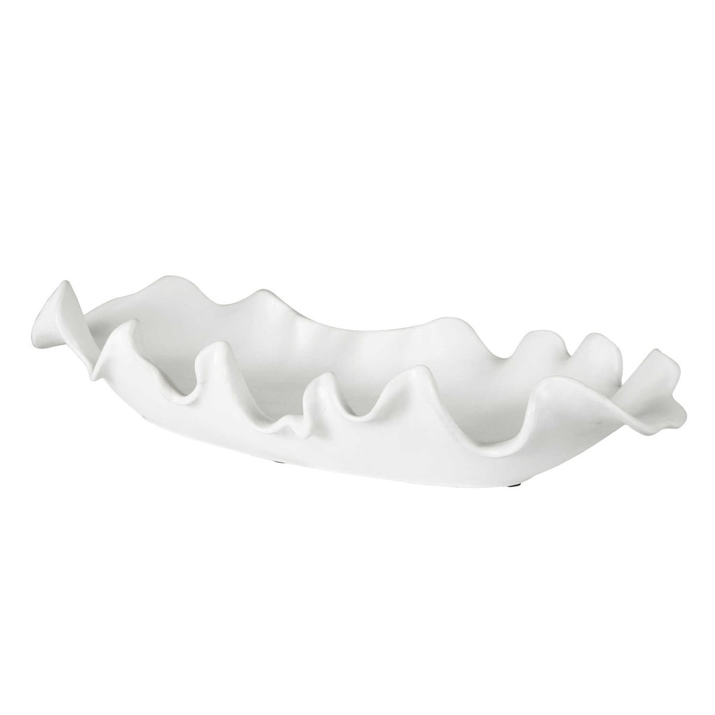 Ruffled Feathers Modern White Bowl - Bombay Mercantile