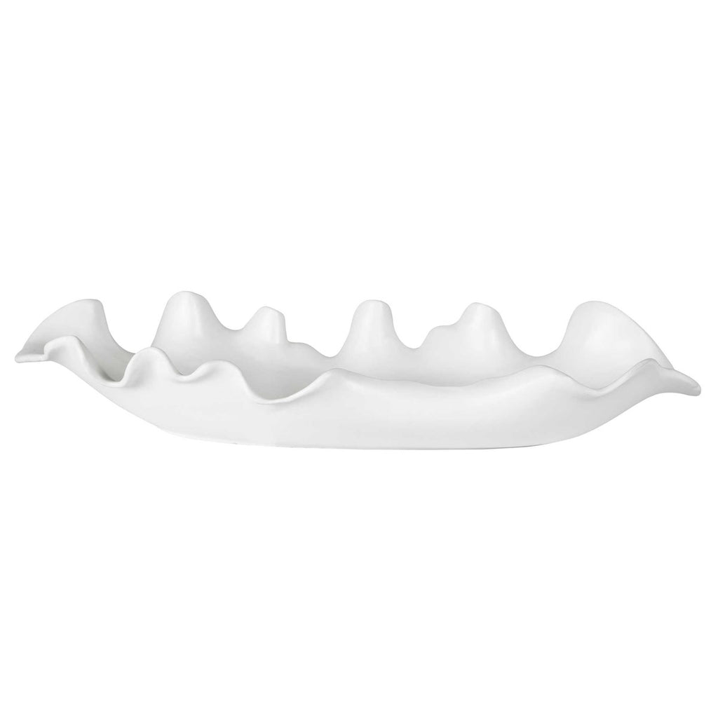 Ruffled Feathers Modern White Bowl - Bombay Mercantile