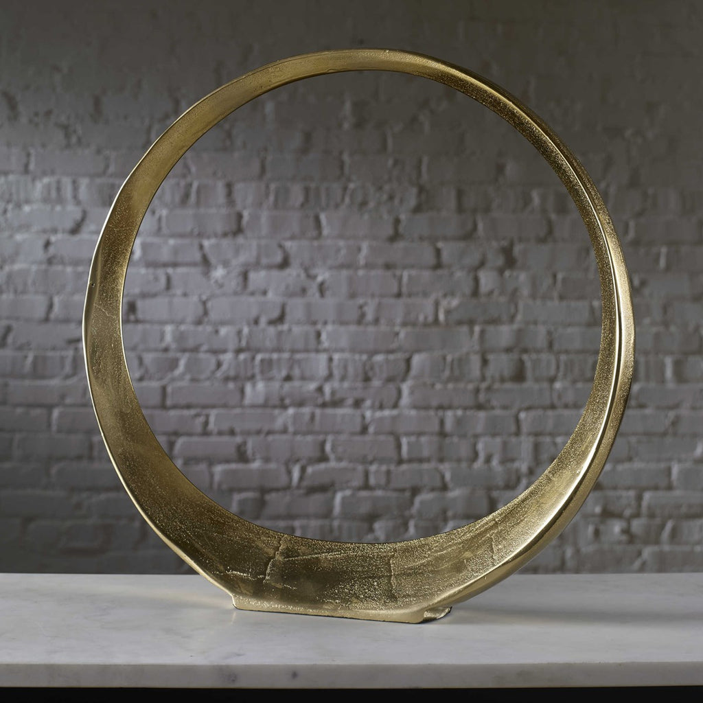 Jimena Gold Large Ring Sculpture - Bombay Mercantile