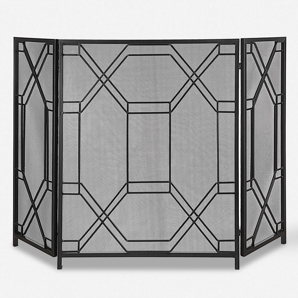 Rosen Geometric Fireplace Screen - Bombay Mercantile