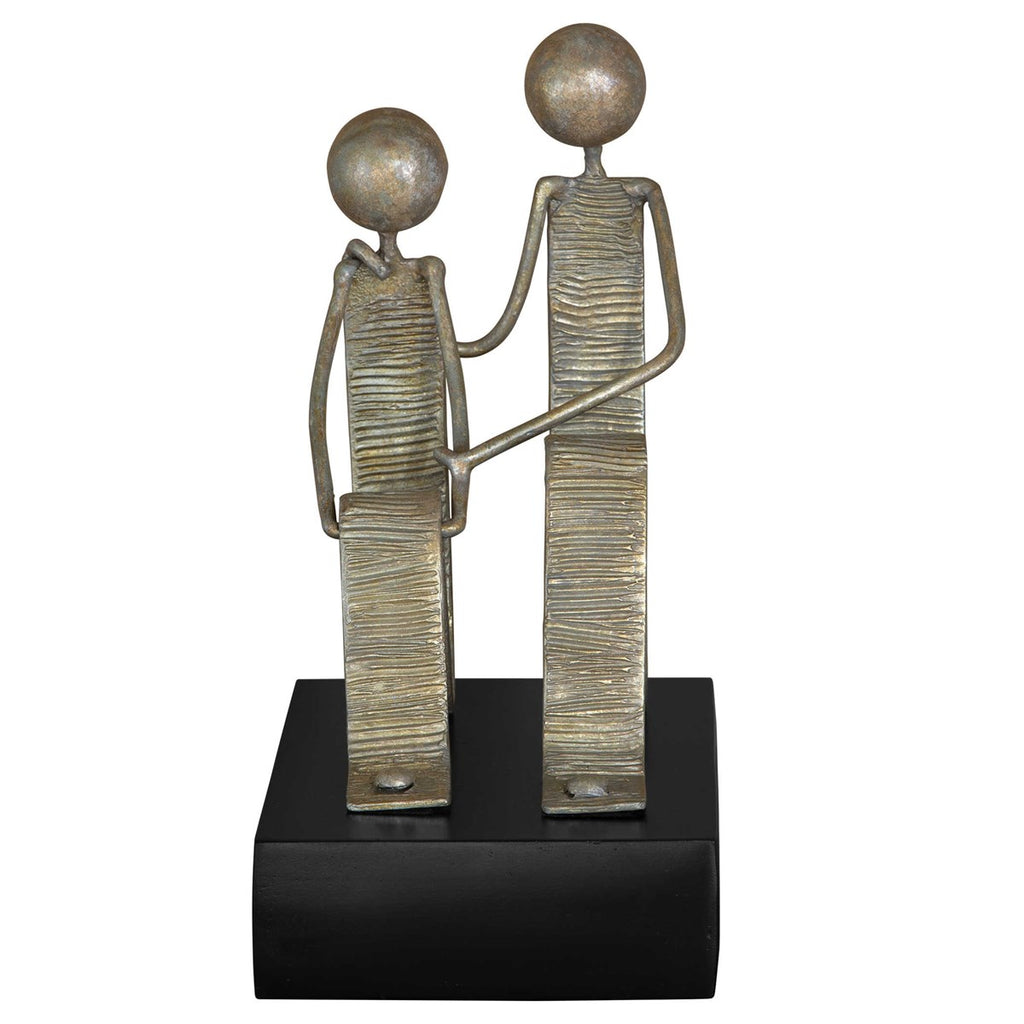 Friendship Rustic Gold Sculpture - Bombay Mercantile
