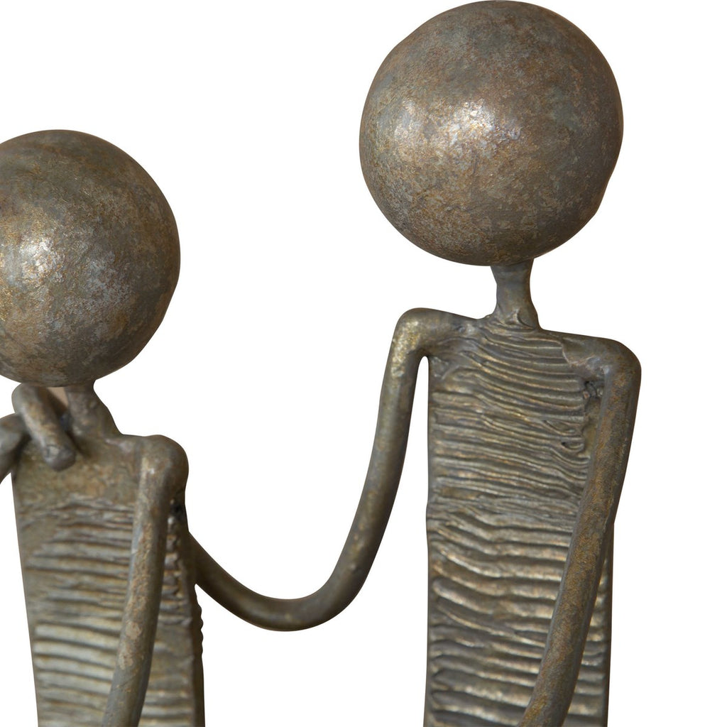 Friendship Rustic Gold Sculpture - Bombay Mercantile