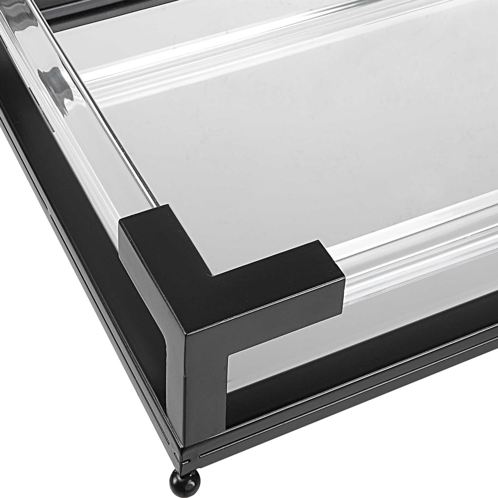 Balkan Mirrored Iron Tray - Bombay Mercantile