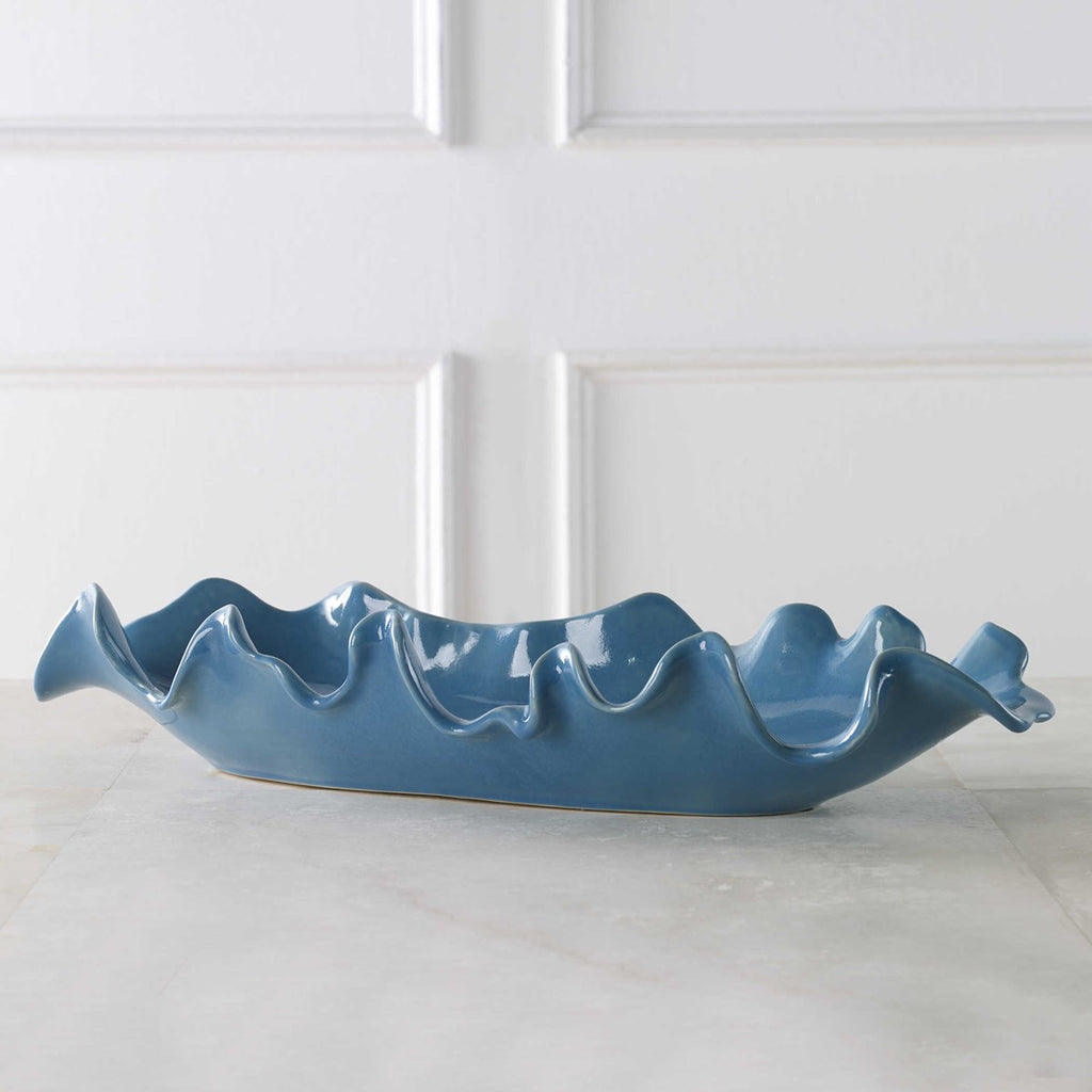 Ruffled Feathers Blue Bowl - Bombay Mercantile