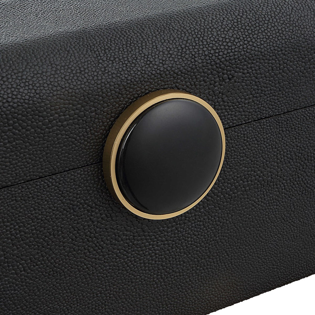 Lalique Black Shagreen Box - Bombay Mercantile