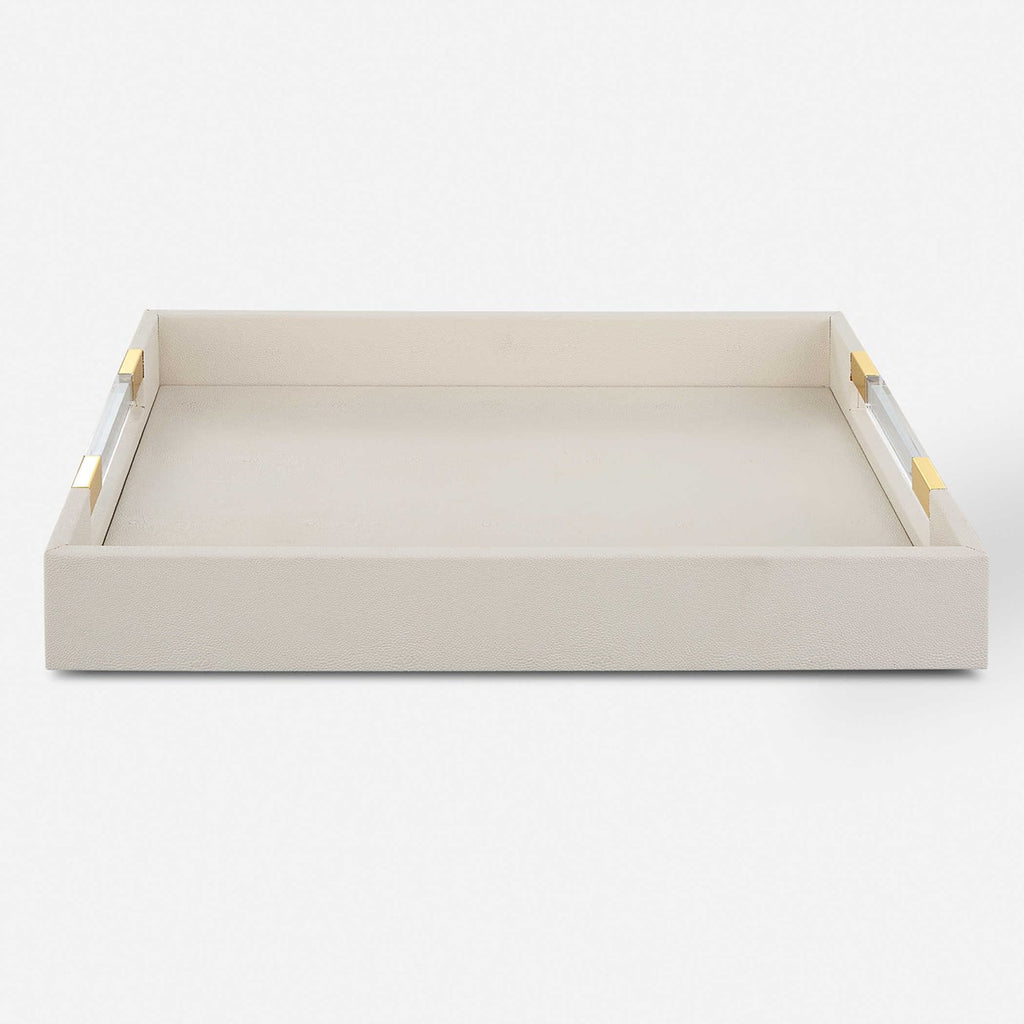 Wessex White Shagreen Tray - Bombay Mercantile