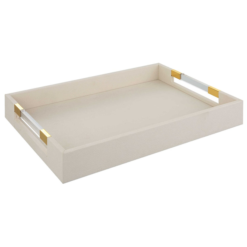 Wessex White Shagreen Tray - Bombay Mercantile