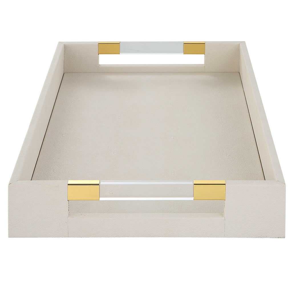 Wessex White Shagreen Tray - Bombay Mercantile