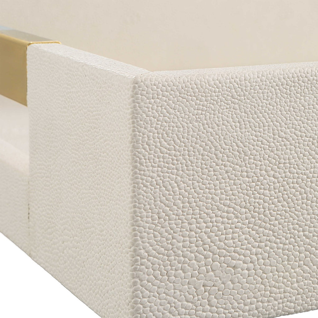 Wessex White Shagreen Tray - Bombay Mercantile