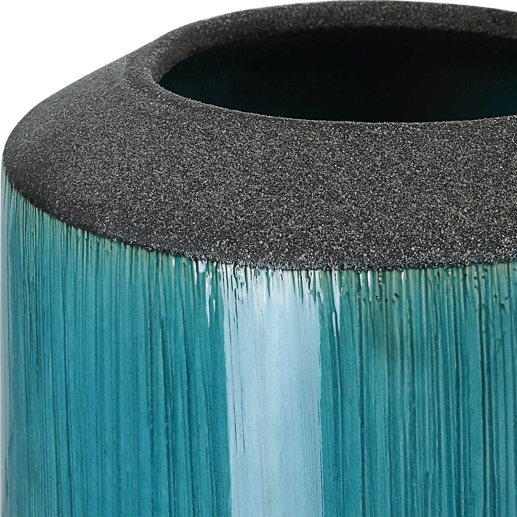 Maui Aqua Blue Vases, Set of 2 - Bombay Mercantile