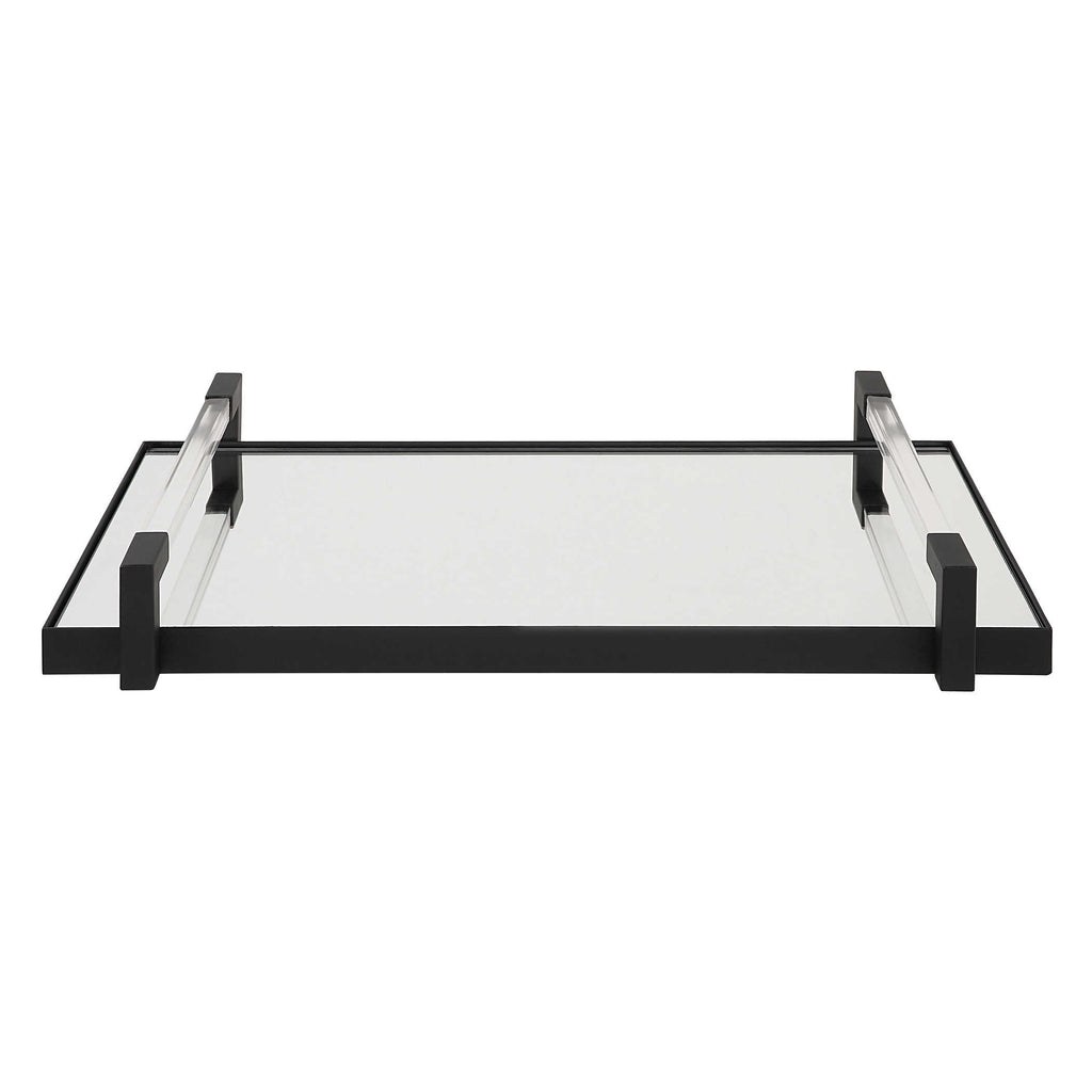 Deki Black Mirrored Tray - Bombay Mercantile