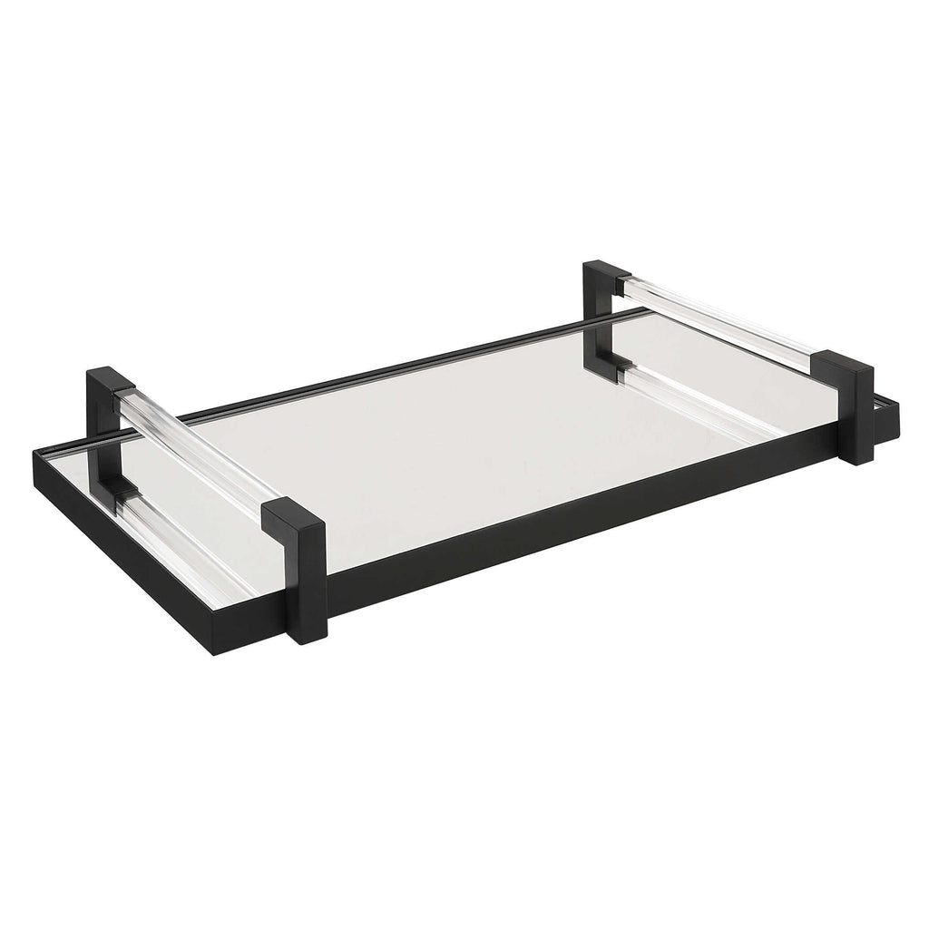 Deki Black Mirrored Tray - Bombay Mercantile