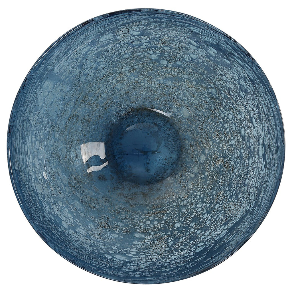 Genovesa Aqua Glass Bowl - Bombay Mercantile