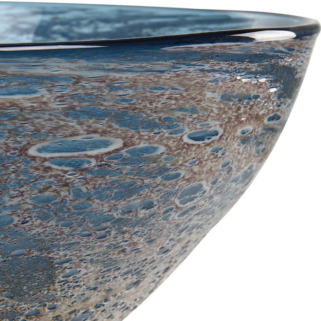 Genovesa Aqua Glass Bowl - Bombay Mercantile
