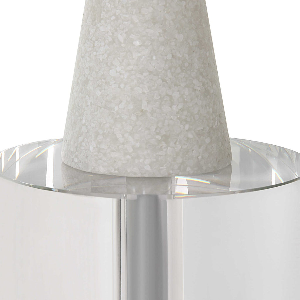 Norte White Stone Sculptures, Set of 2 - Bombay Mercantile