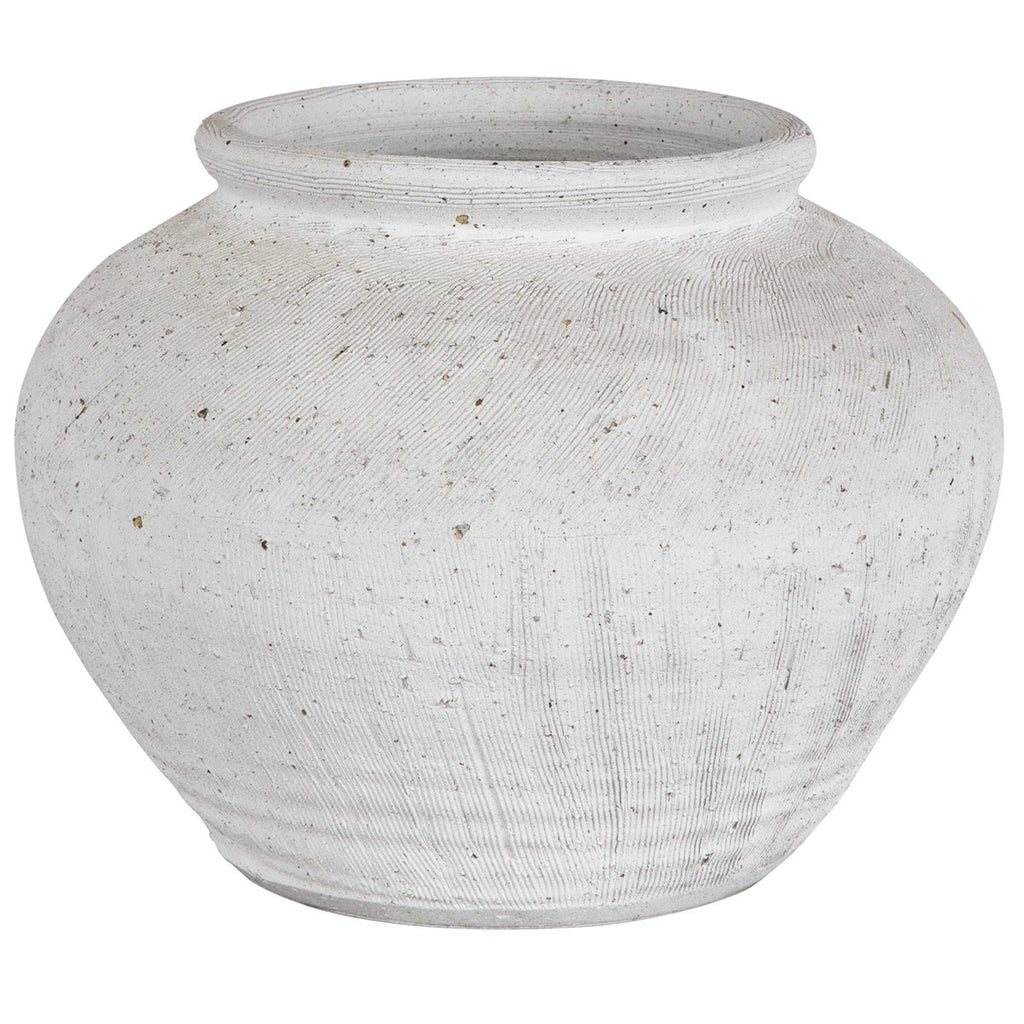 Floreana Round White Vase - Bombay Mercantile