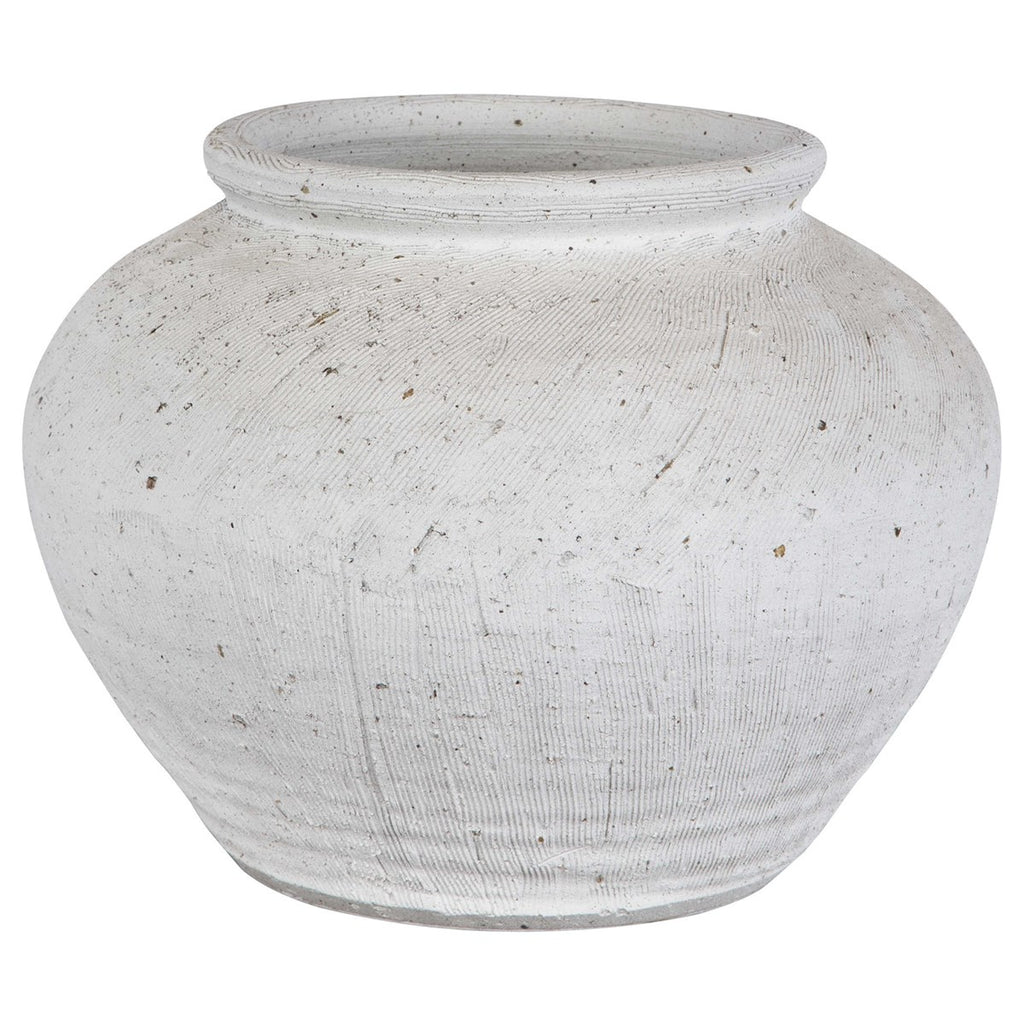 Floreana Round White Vase - Bombay Mercantile