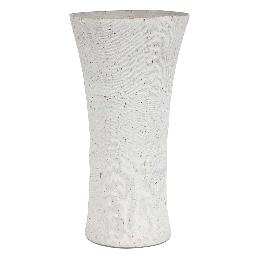 Floreana Tall White Vase - Bombay Mercantile