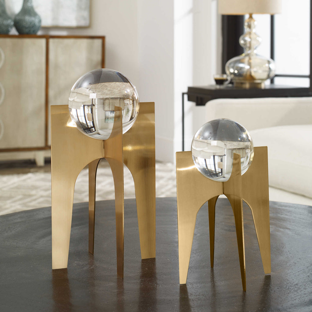 Ellianna Crystal Spheres, Set of 2 - Bombay Mercantile