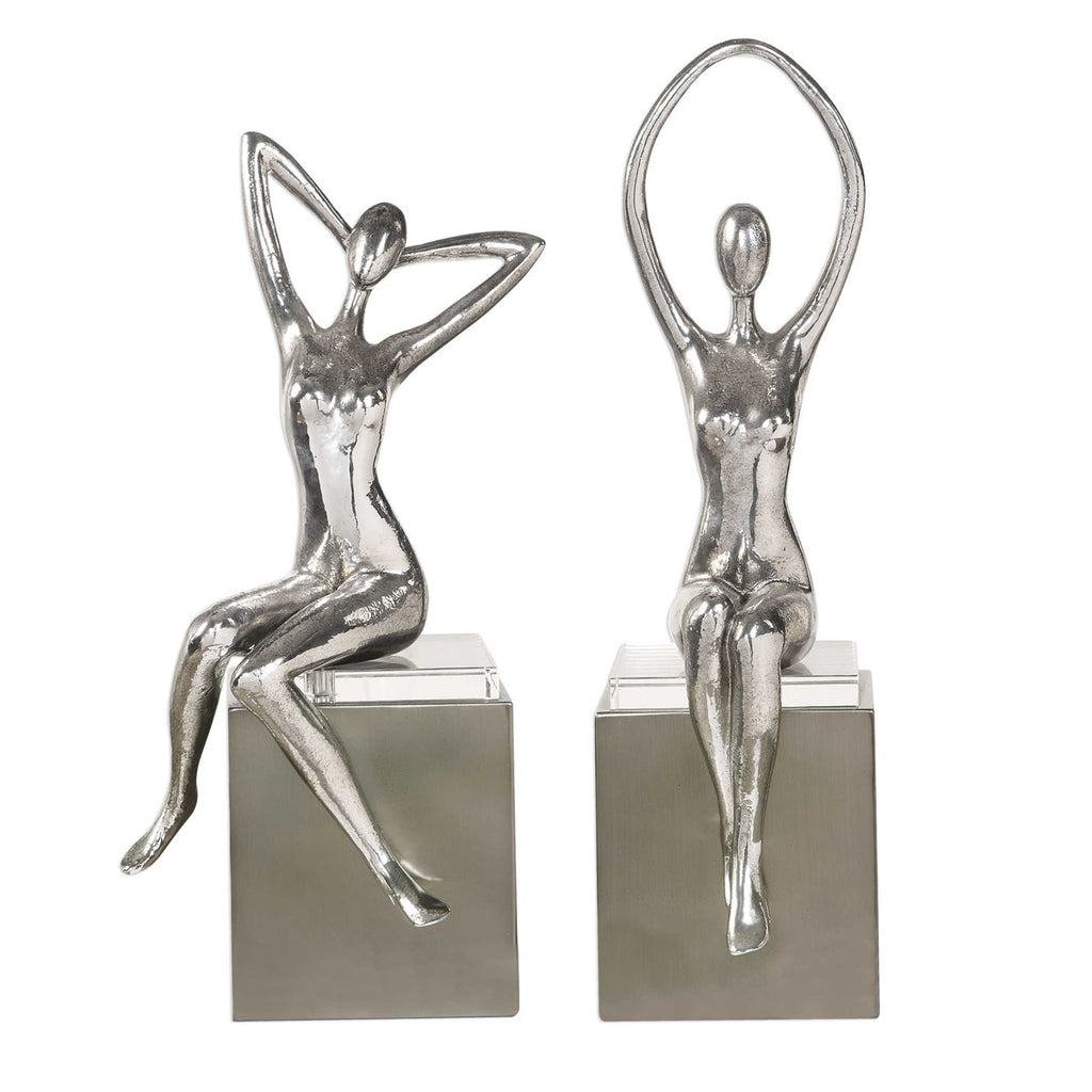 Jaylene Silver Sculptures, Set of 2 - Bombay Mercantile