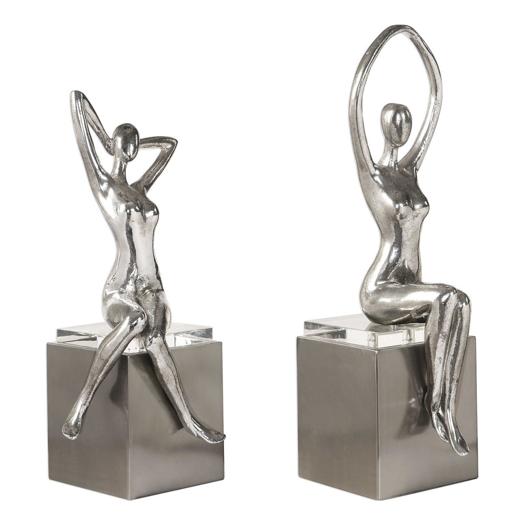 Jaylene Silver Sculptures, Set of 2 - Bombay Mercantile