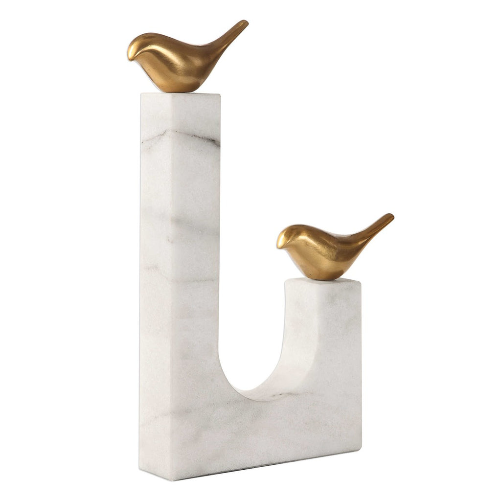 Songbirds Brass Sculpture - Bombay Mercantile