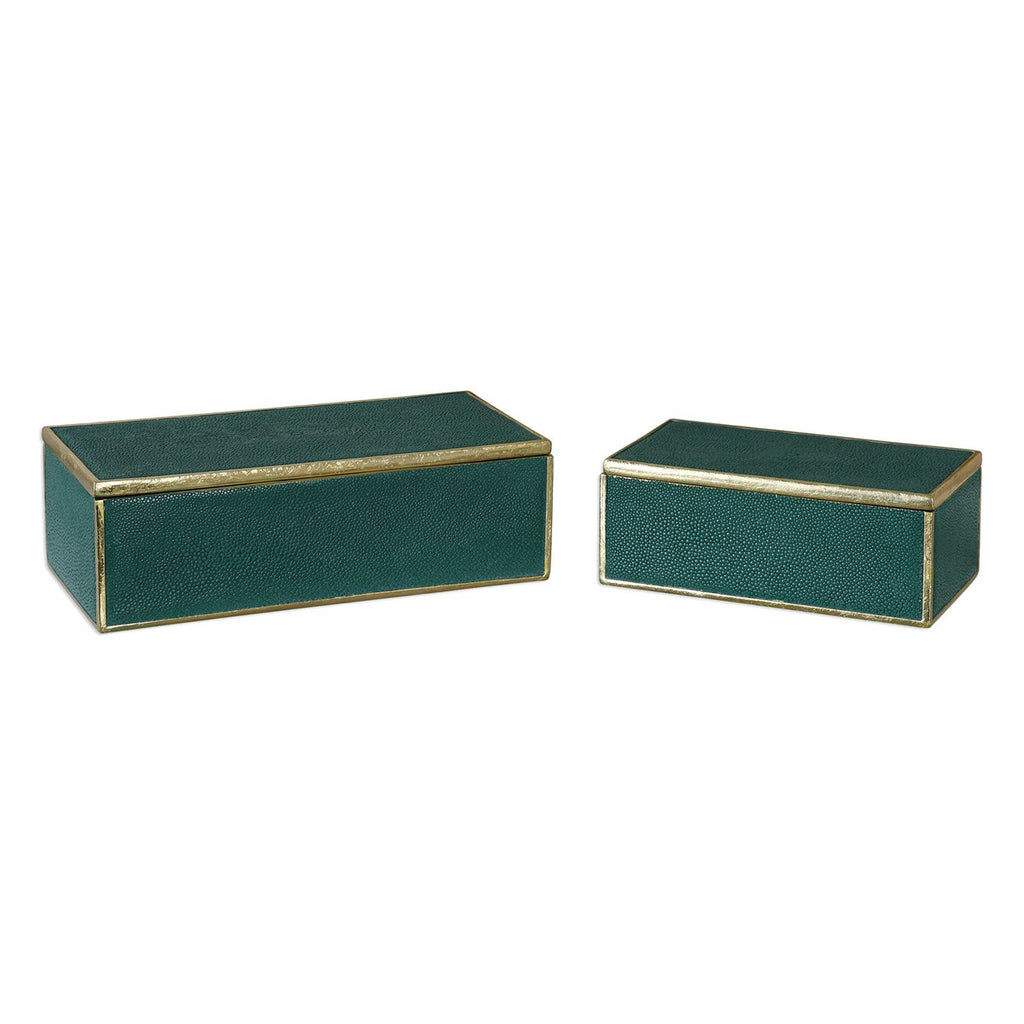 Karis Emerald Green Boxes Set of 2 - Bombay Mercantile