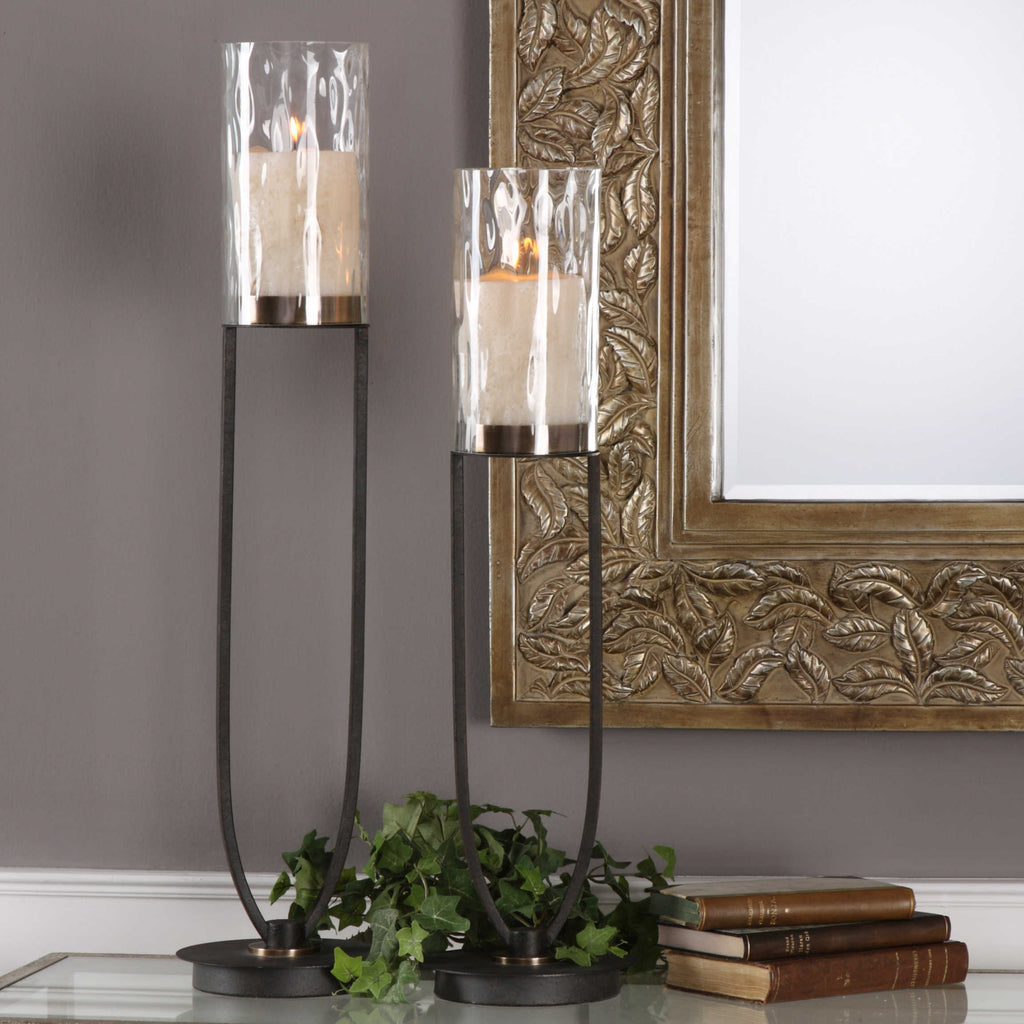 Durga Iron Work Candleholders Set of 2 - Bombay Mercantile