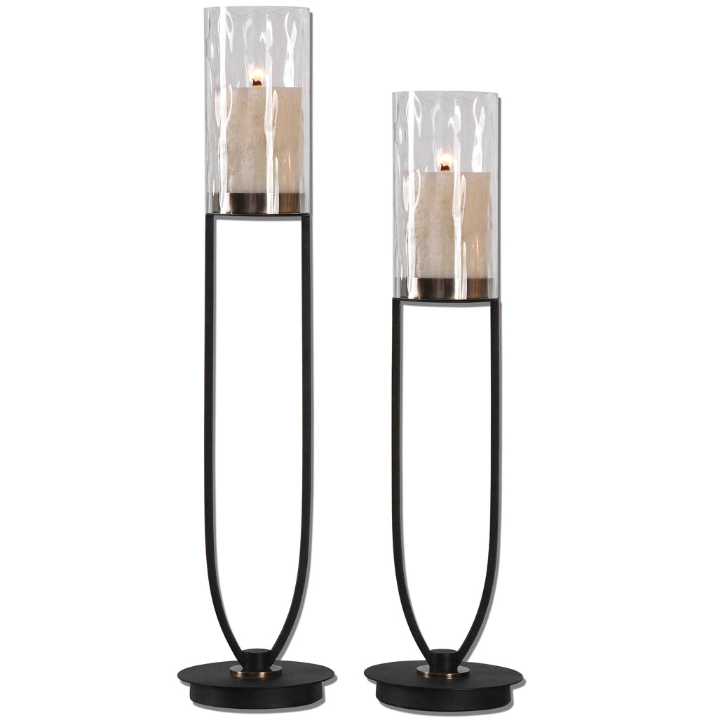 Durga Iron Work Candleholders Set of 2 - Bombay Mercantile